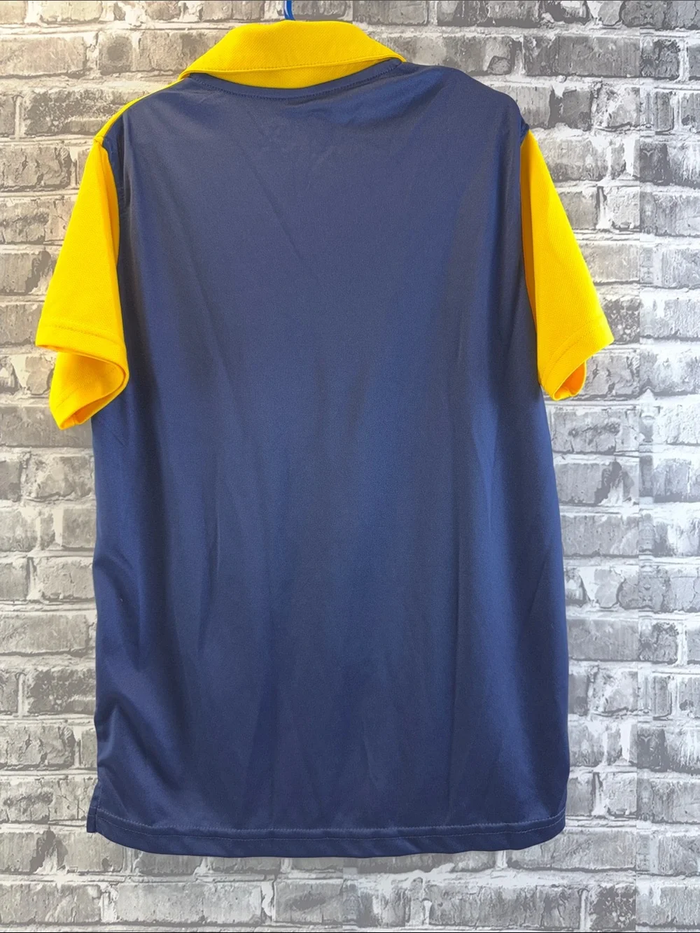 Boy's Michigan Wolverines Russell Athletic Yellow and Navy Two-Tone Polo